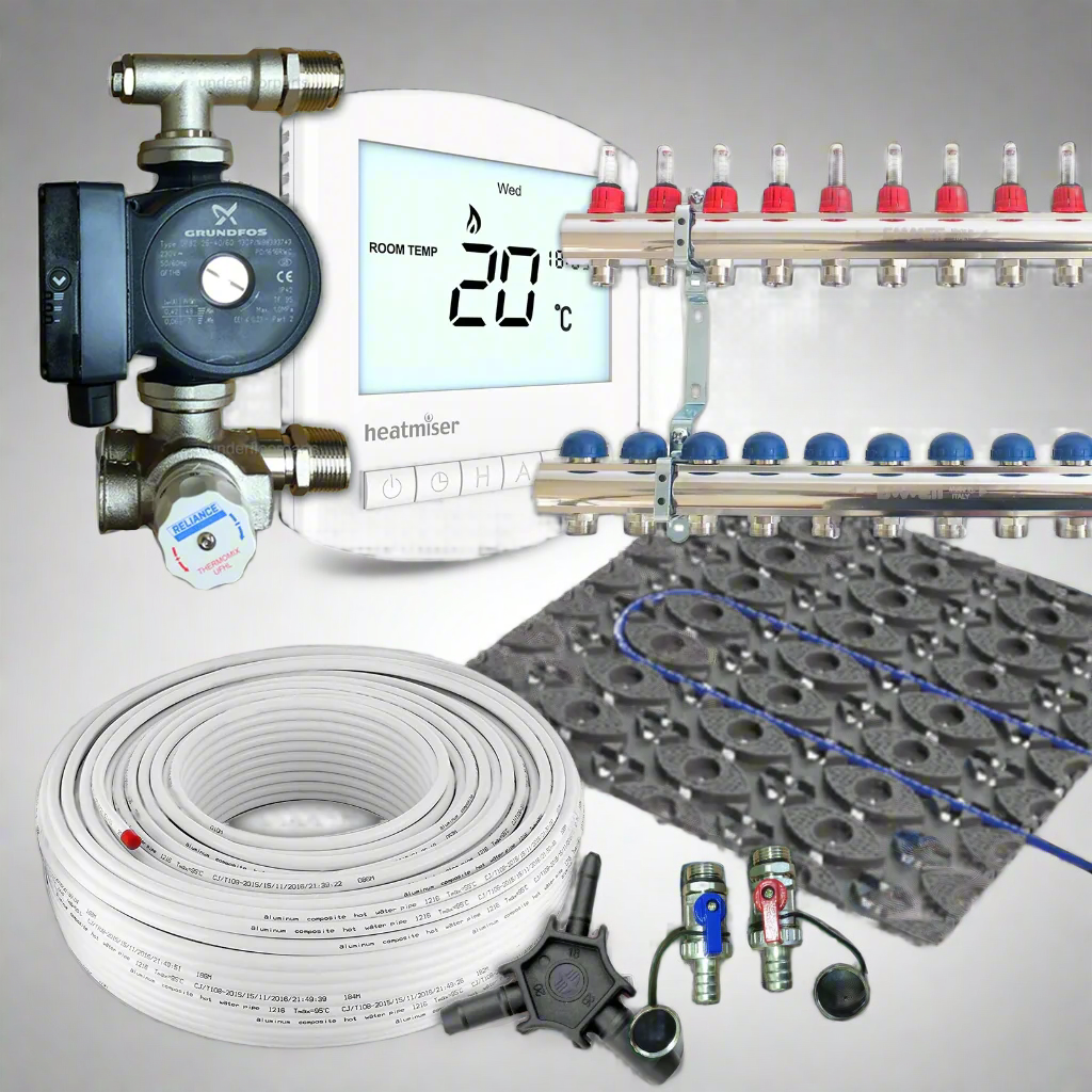 Retro Fit / Low profile Multi zone Underfloor Heating Kit 120m²
