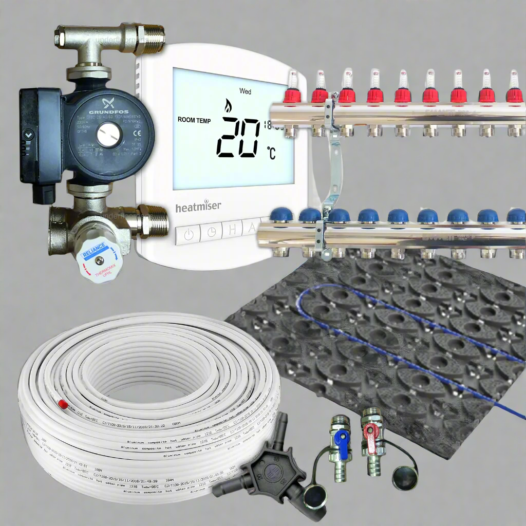 Retro Fit / Low profile Multi zone Underfloor Heating Kit 110m²