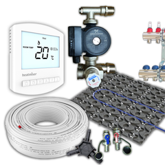 Retro Fit Low Profile Multi Zone Underfloor Heating Kit 18m² Water